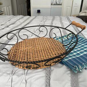 Rustic wicker serving basket
